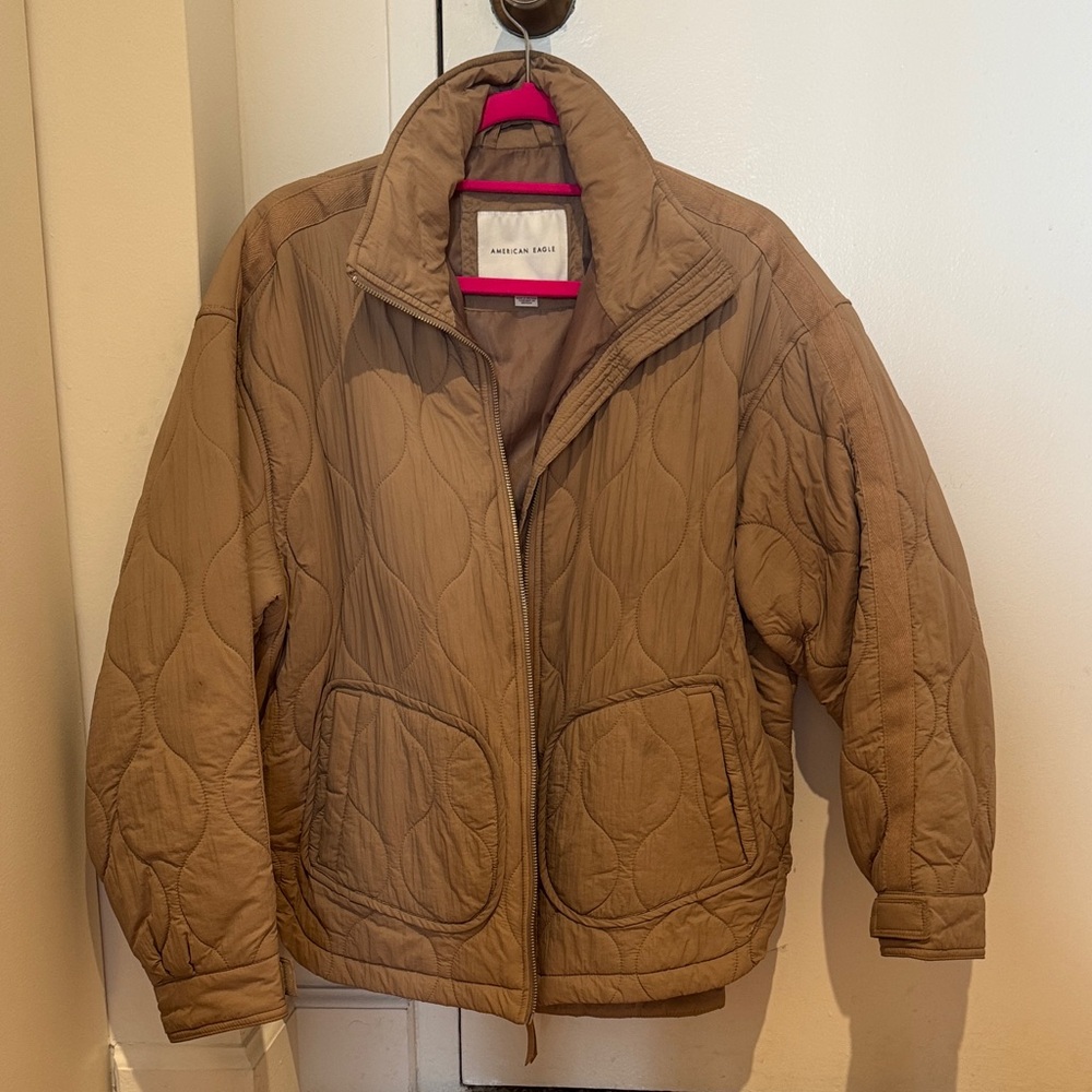 American Eagle Outfitters Brown Quilted Puffer Jacket